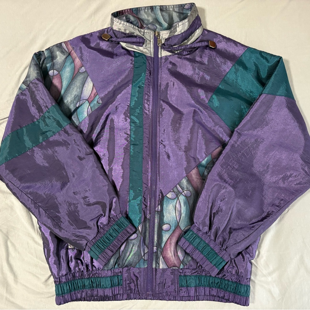 Vintage Purple and Teal Women's Jacket